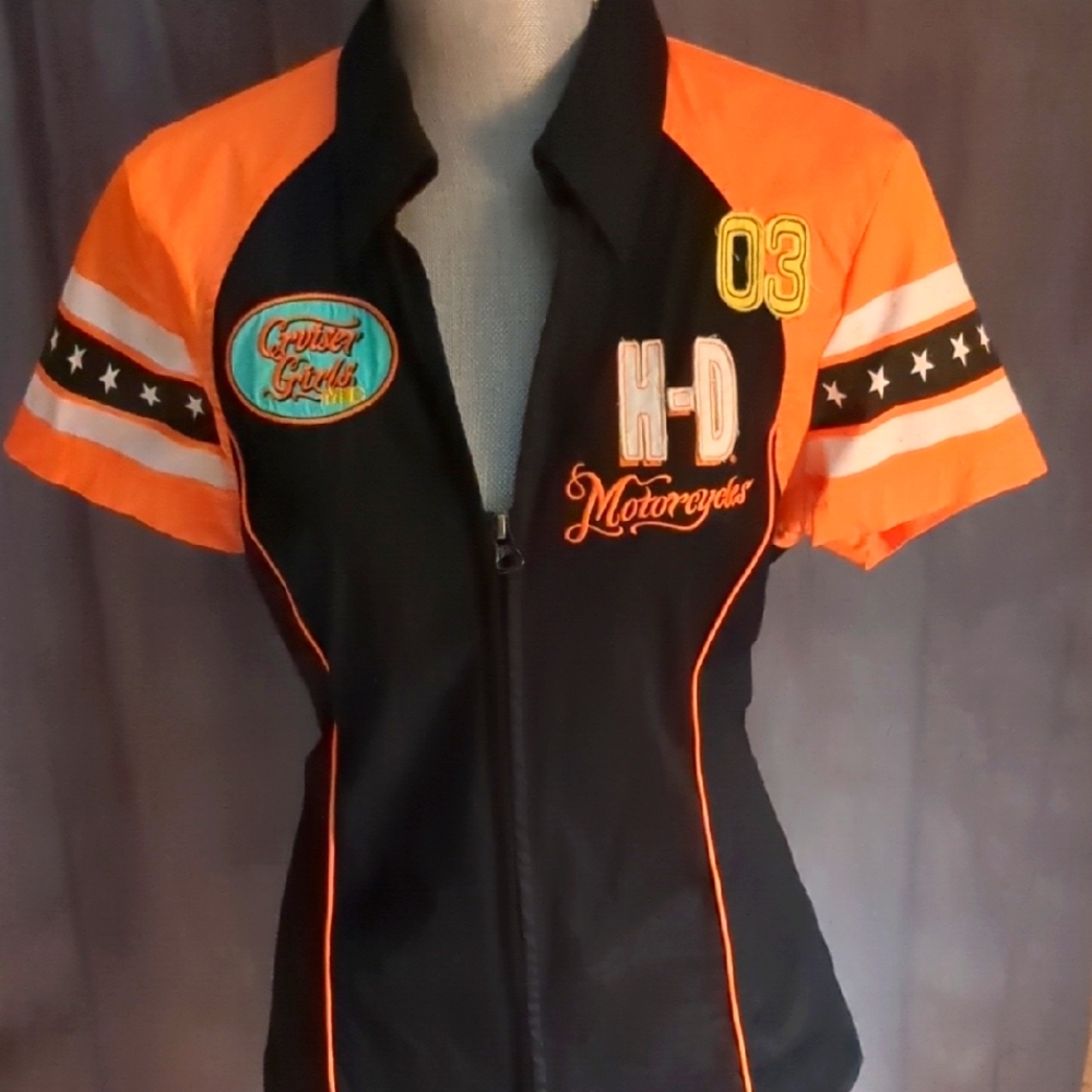 RARE Harley Cruiser Girls Zip Front Top